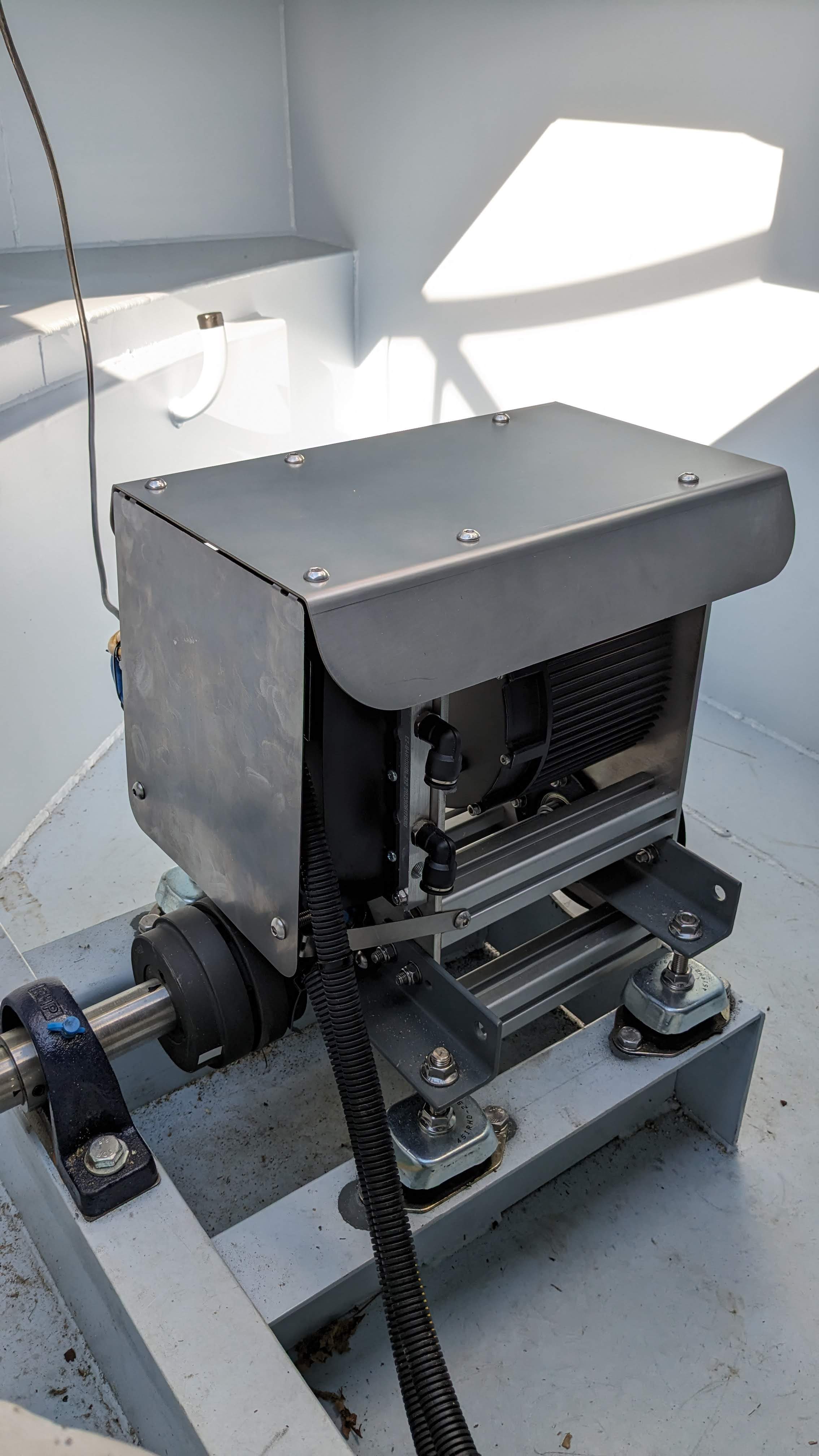 Motor installed on narrowboat — propshaft connection